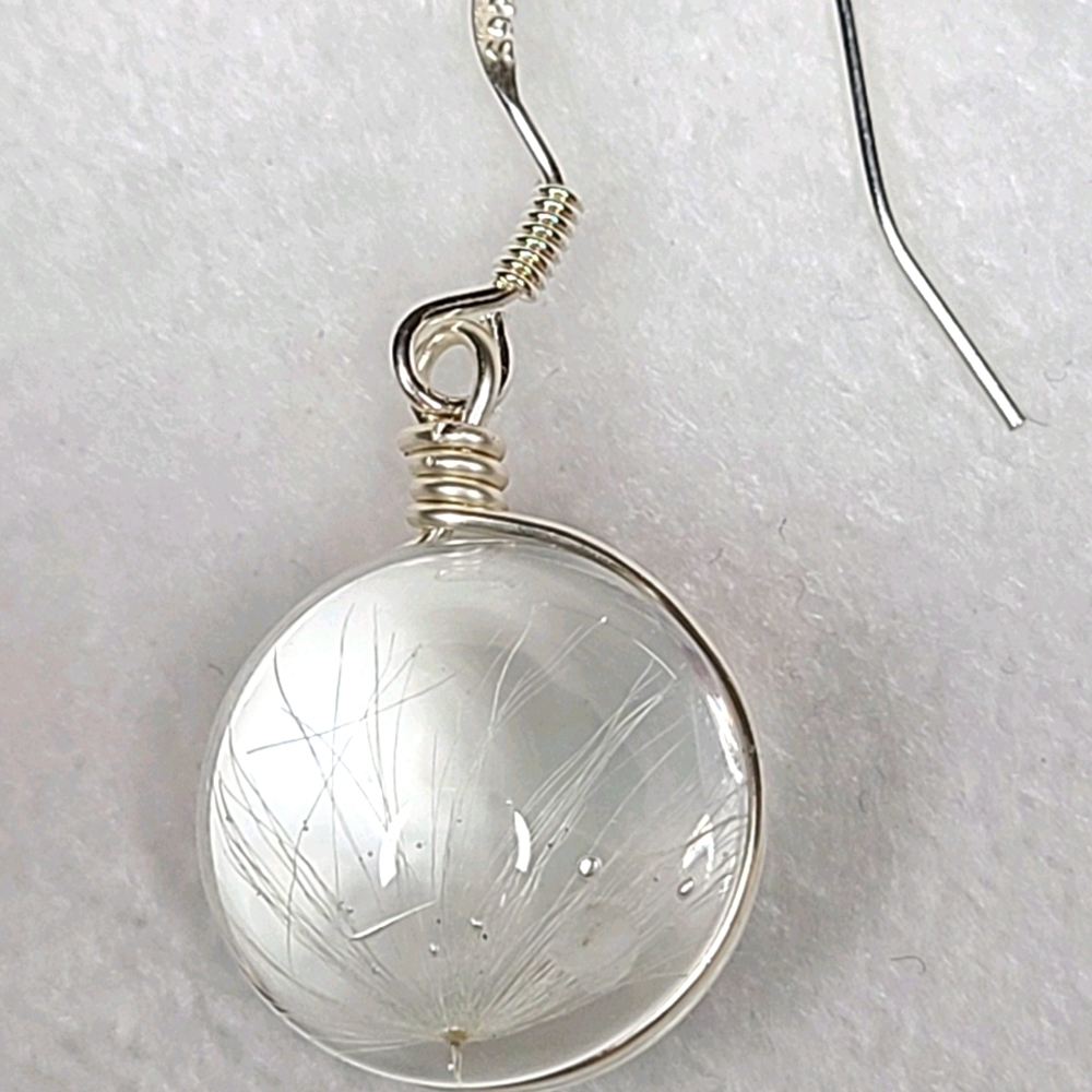 Dandelion Crystal Ball Earrings,  NEW